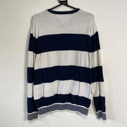 White Navy Striped Tommy Hilfiger Knitwear Sweater Mens Large