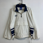 Vintage 90s White and Navy Umbro Windbreaker Men's Large