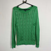 Green Cable Knit Lauren Ralph Lauren Sweater Womens Large