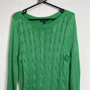 Green Cable Knit Lauren Ralph Lauren Sweater Womens Large