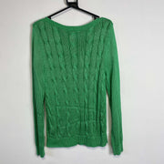 Green Cable Knit Lauren Ralph Lauren Sweater Womens Large