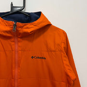 Orange and Navy Columbia Reversible Fleece Jacket Youth's Large