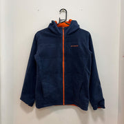 Orange and Navy Columbia Reversible Fleece Jacket Youth's Large