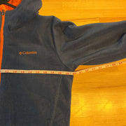 Orange and Navy Columbia Reversible Fleece Jacket Youth's Large