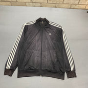 Sunfaded Black Adidas Track Jacket Men's Large