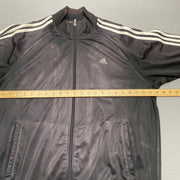 Sunfaded Black Adidas Track Jacket Men's Large