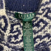 Navy Patterned Knitwear Sweater Lauren Ralph Lauren Womens Medium