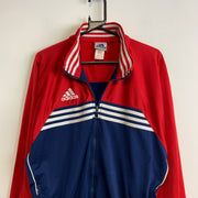 Vintage 90s Red and Navy Adidas Track Jacket Men's Medium