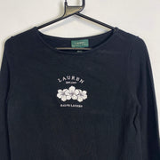 Black Lauren Ralph Lauren Flower Knitwear Womens Small