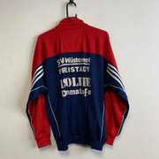 Vintage 90s Red and Navy Adidas Track Jacket Men's Medium