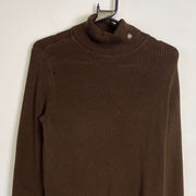 Brown Lauren Ralph Lauren Turtle Neck Knitwear Sweater Womens Medium