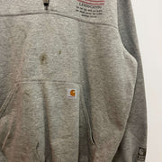 Grey Carhartt Quarter zip Hoodie Men's Large