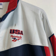 Navy Red White Reebok Track jacket Men's Medium