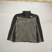 Black and Grey North Face Fleece Jacket Boy's Large