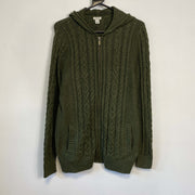 Dark Green L.L Bean Cable Knit Sweater Cable Womens Large