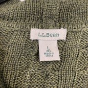 Dark Green L.L Bean Cable Knit Sweater Cable Womens Large