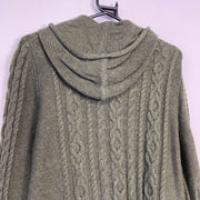 Dark Green L.L Bean Cable Knit Sweater Cable Womens Large