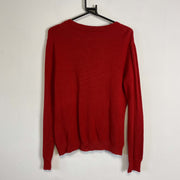 Red Lauren Ralph Lauren Button V-Neck Sweater Womens Large