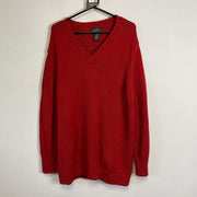 Red Lauren Ralph Lauren V-Neck Knitwear Sweater Womens XXXL