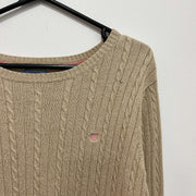 Beige Izod Cable Knit Jumper Women's XL