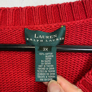 Red Lauren Ralph Lauren V-Neck Knitwear Sweater Womens XXXL