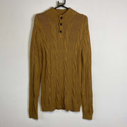 Brown Chaps Button Up Knitwear Sweater Mens Large