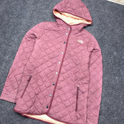 Pink North face quilted Jacket Women's Large