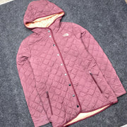 Pink North face quilted Jacket Women's Large