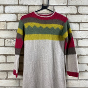 Multicolour Mohair Knit Dress Women's Medium