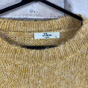 Yellow Mohair Knit Sweater Men's Large