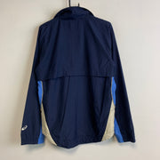 Navy and Blue Asics Windbreaker Men's Medium