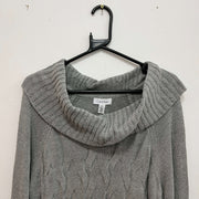 Grey Calvin Klein Cable Knit Sweater Women's Large