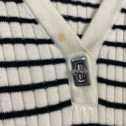 White Black Striped Lauren Ralph Lauren Knit Jumper Sweater  Womens XS