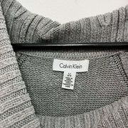 Grey Calvin Klein Cable Knit Sweater Women's Large