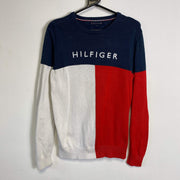 Red Blue Tommy Hilfiger Knitwear Sweater Womens Small