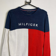 Red Blue Tommy Hilfiger Knitwear Sweater Womens Small