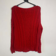 Red Lauren Ralph Lauren Knit Cable Sweater Womens Medium