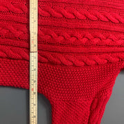 Red Lauren Ralph Lauren Knit Cable Sweater Womens Medium