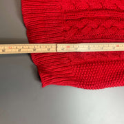 Red Lauren Ralph Lauren Knit Cable Sweater Womens Medium