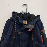 Navy SuperDry Parka Raincoat Women's XL