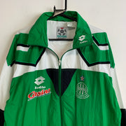 Vintage Green and White Lotto Windbreaker Men's XL