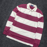 Red/White Ralph Lauren Lon Sleeve Polo Top Men's Medium