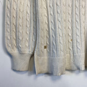 White Cable Lauren Ralph Lauren Knit Jumper Sweater Womens Medium