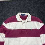 Red/White Ralph Lauren Lon Sleeve Polo Top Men's Medium