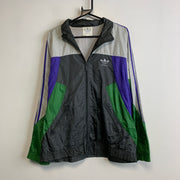 Vintage 90s Grey Green Purple Adidas Windbreaker Men's Large