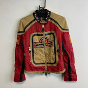 Beige and Red Biker Jacket Women's Small