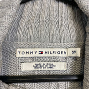 Grey Cable Knit Turtle Neck Tommy Hilfiger Sweater Womens Small