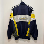 Vintage 90s Navy and Yellow Adidas Track Jacket Men's Large