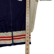 FILA Vintage 90s Retro Blue Cream    Cotton Bomber Track Jacket Men's Small