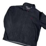 POLO RALPH LAUREN Vintage 90s Retro Blue Jacket Men's Large Full Zip Collared  Cotton  Harrington